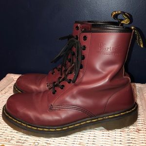 Worn Classic Cherry Dr. Martens.